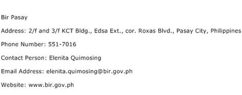 bir pasay|bir kawit contact number.